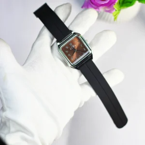 صبر Watch – ব্রাউন ডায়াল, কালো স্ট্র্যাপ