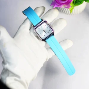 صبر Watch – সাদা ডায়াল, আকাশি স্ট্র্যাপ